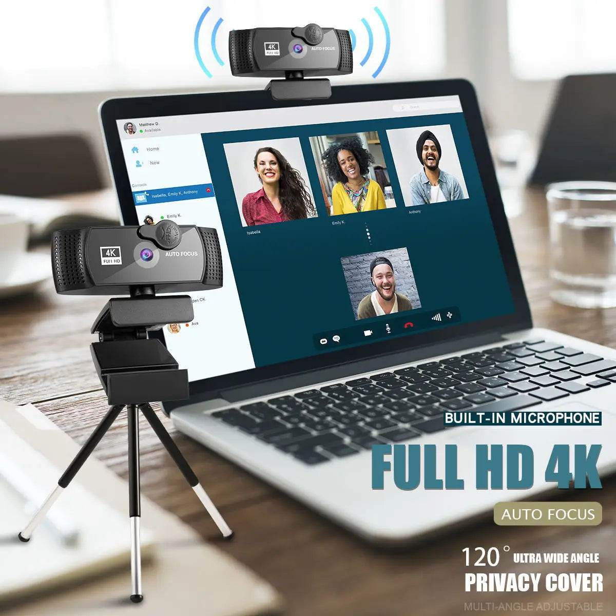 Webcam 4K 60FPS cu Microfon Integrat pentru PC Laptop - Venduqo