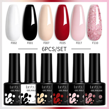 Set 6 Piese Oja Gel Termica LILYCUTE 7ML Serie Roșie