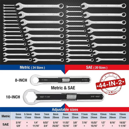 Set Chei Reglabile Multifuncționale din Oțel Carbon