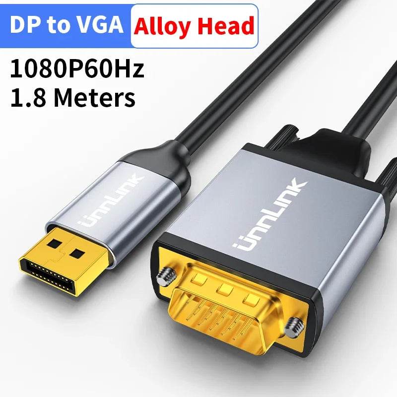 Adaptator Unnlink DisplayPort la VGA 1.8m 1080P - Venduqo
