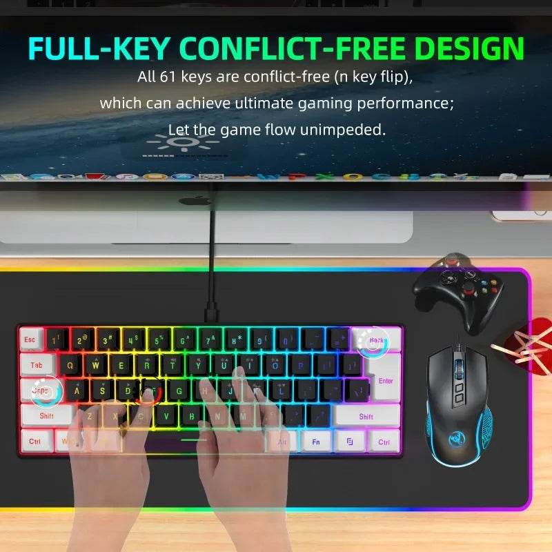Combo Kit Tastatură și Mouse Gaming 60% - Venduqo