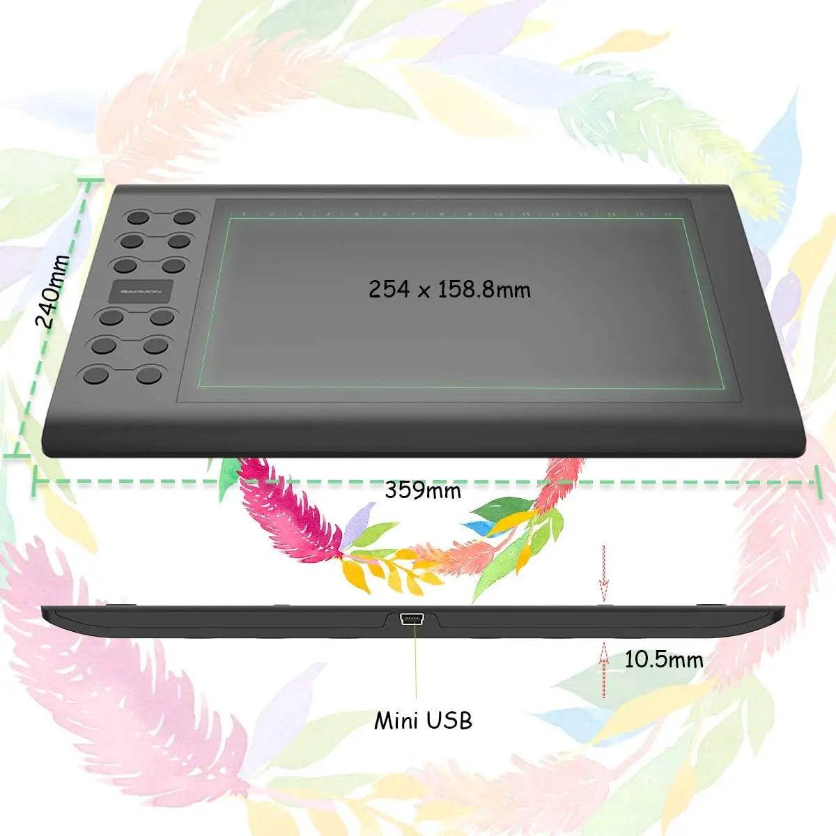 Tableta Grafica GAOMON M106K PRO 10'' cu Stilou Fara Baterie - Venduqo