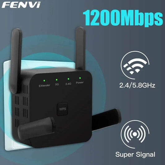 Extensor WiFi FENVI 5GHz AC1200 1200Mbps Negru - Venduqo