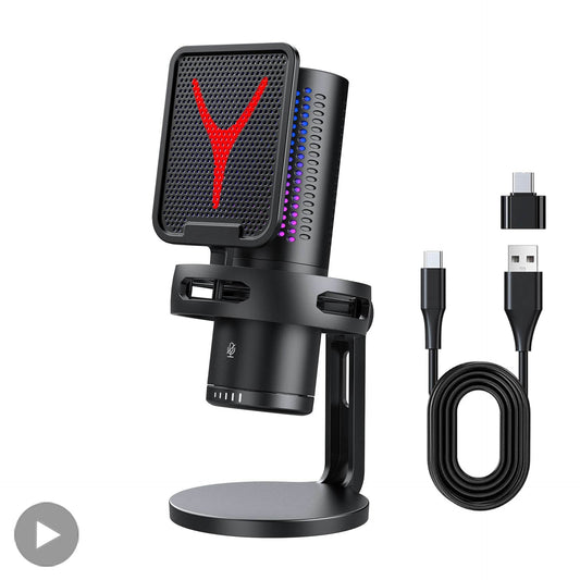 Microfon Gaming Profesional Condensator USB RGB - Venduqo