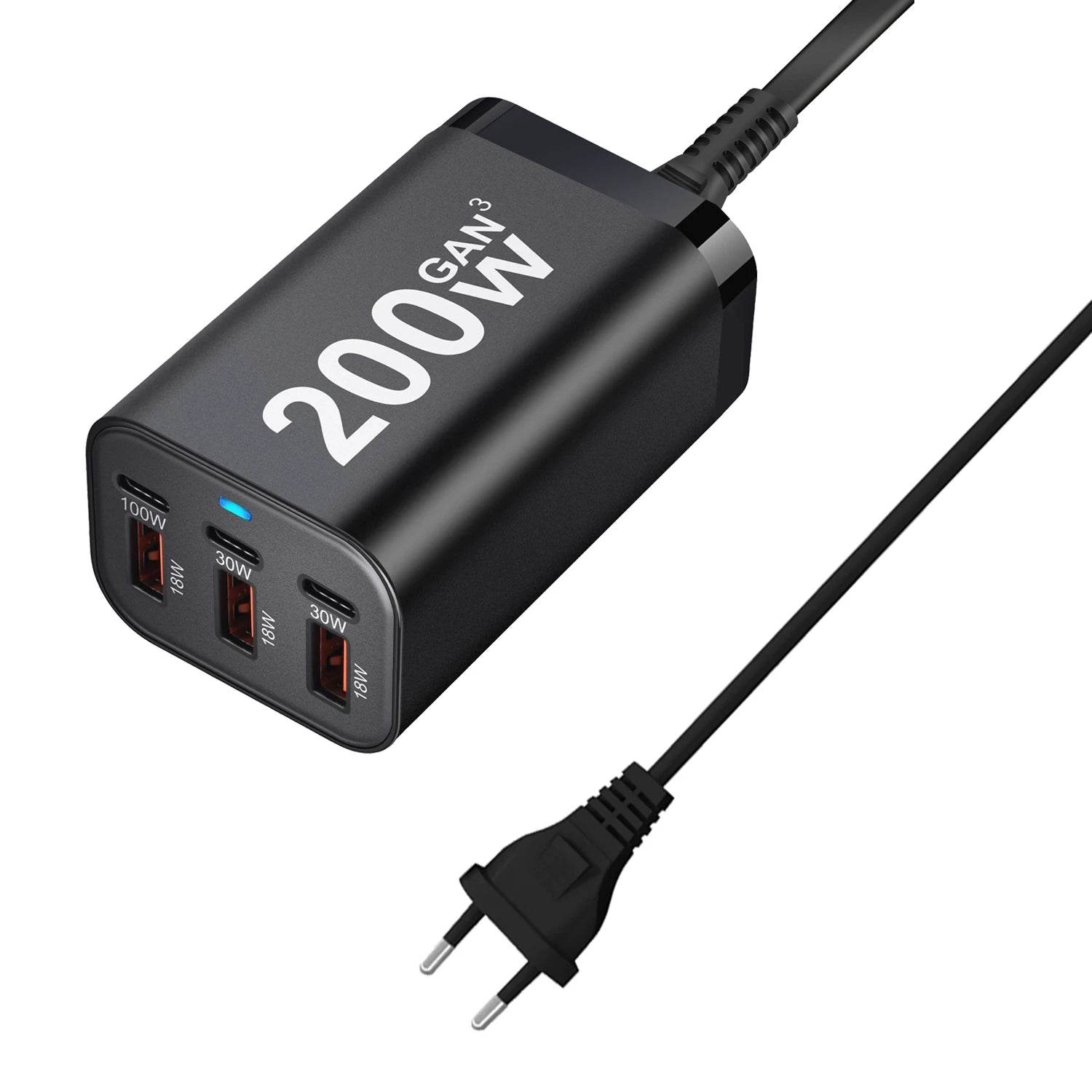 Încărcător Rapid GaN USB C 200W cu 6 Porturi - Venduqo