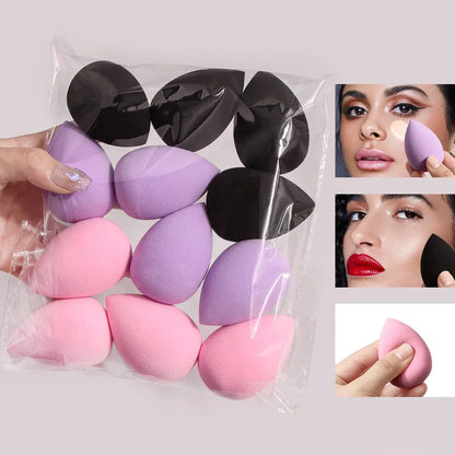 Set 12 Bureți Makeup Multicolori pentru Fond de Ten