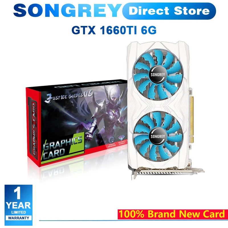 SONGREY GTX 1660 Super - Placă video pentru gaming 6GB GDDR6
