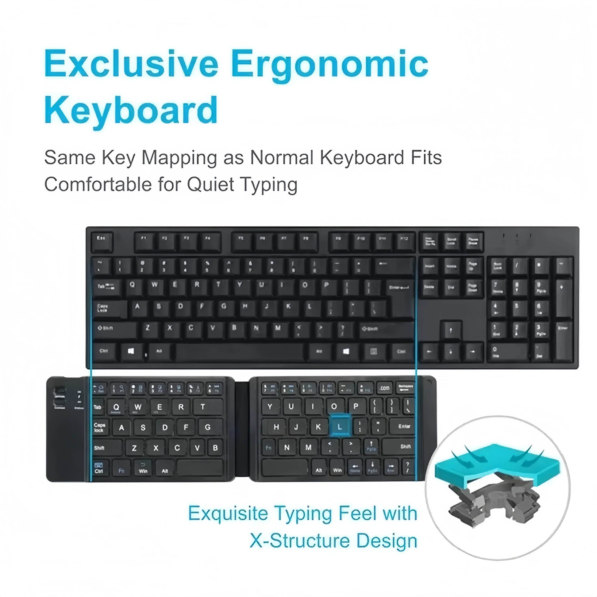 Keyboard Bluetooth Dual Pliabil Mini Reîncărcabil - Venduqo