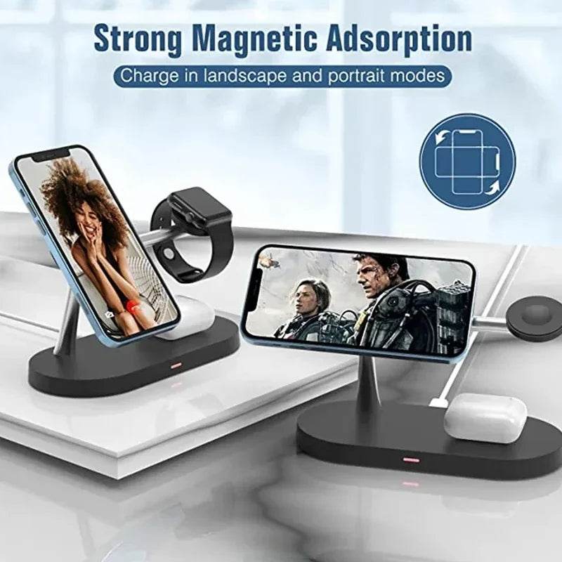 Încărcător Wireless 3 în 1 Magnetic pentru iPhone 12-16 și Apple Watch - Venduqo