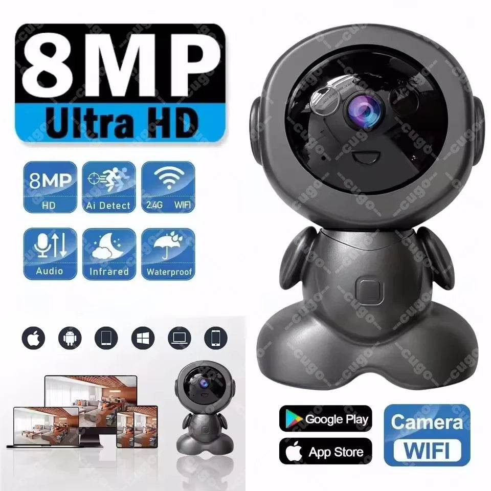 Cameră de Supraveghere Robot Wifi 8MP PTZ cu Viziune Nocturnă Color - Venduqo