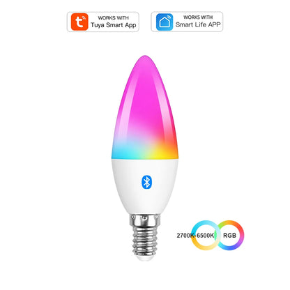 Lampa LED Inteligentă E14 COOLO Tuya Smart Life 5W RGB+CW