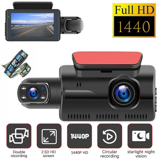 Podofo Camera Auto Dual Lens 3inch cu Noapte si Reversare - Venduqo