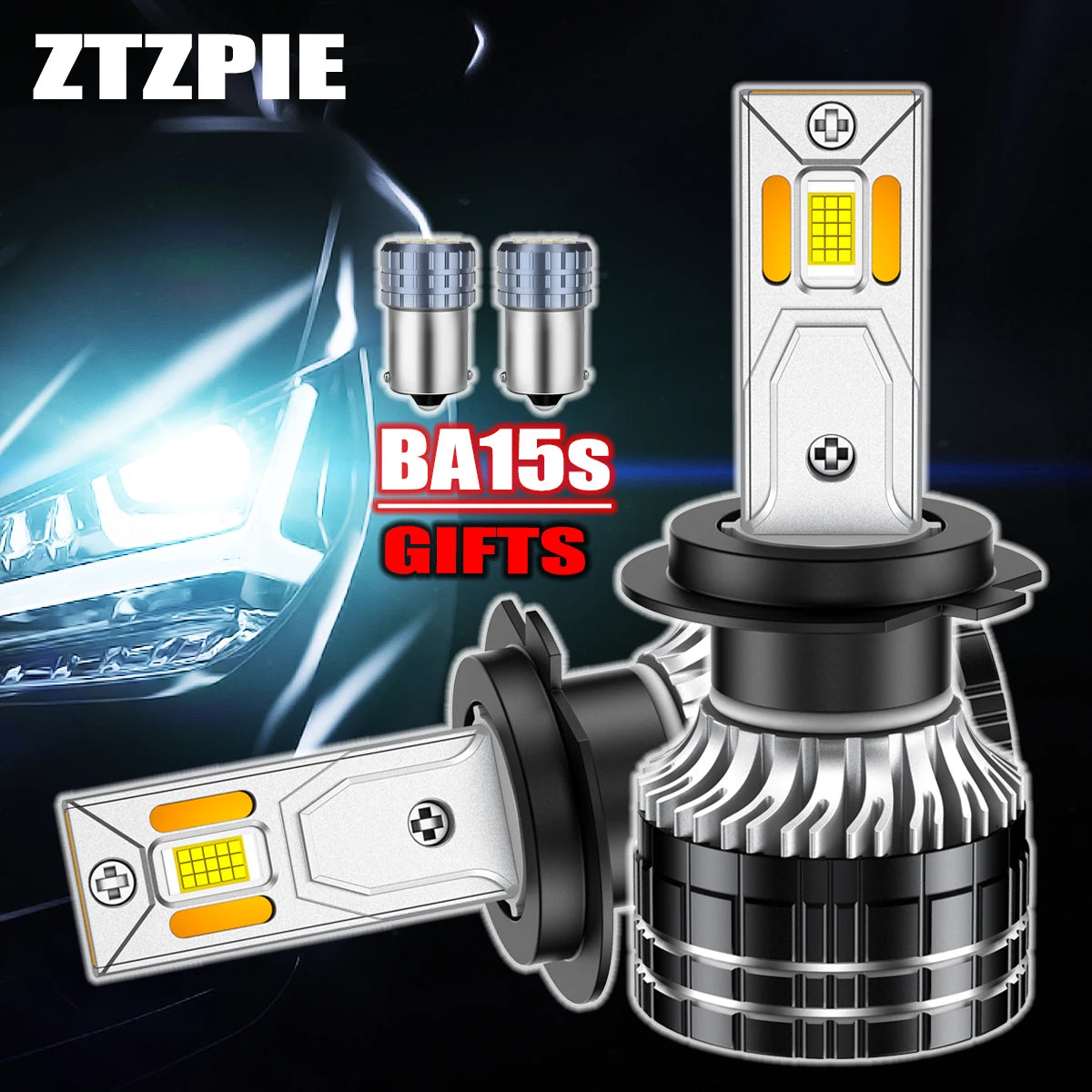 ZTZPIE 2Pcs LED Becuri Faruri H1 H7 H4 H11 9005 6000K