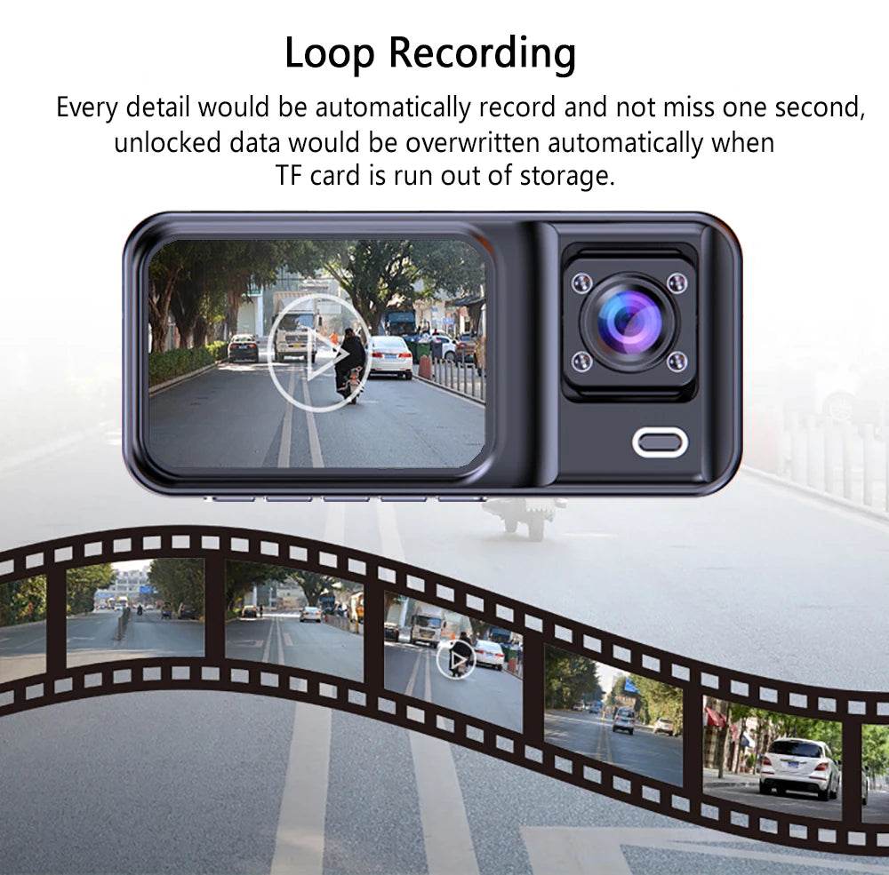Camera video auto 3 canale 1080P cu înregistrare - Venduqo