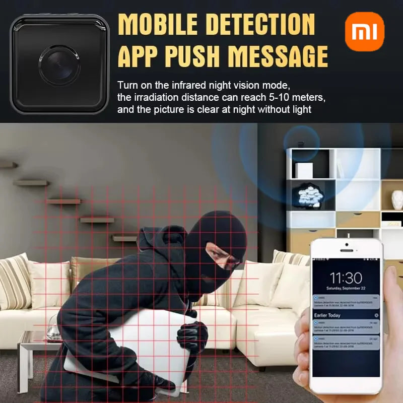 Camera Mini Wireless Xiaomi 1080p cu Viziune de Noapte