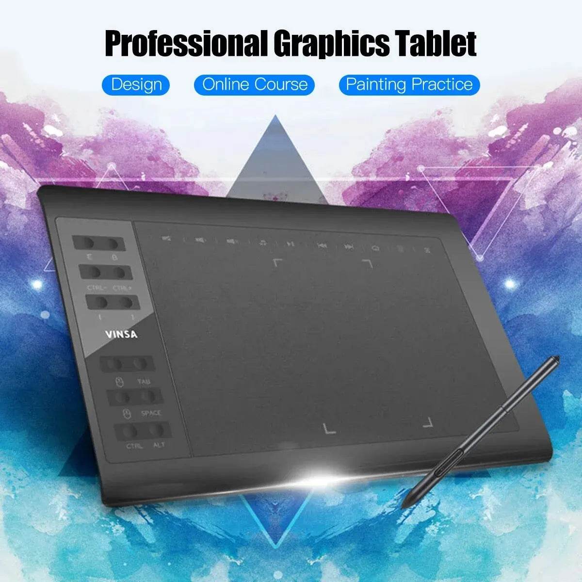 Tableta Grafică Profesională 10x6 Inch cu 12 Taste Express - Venduqo