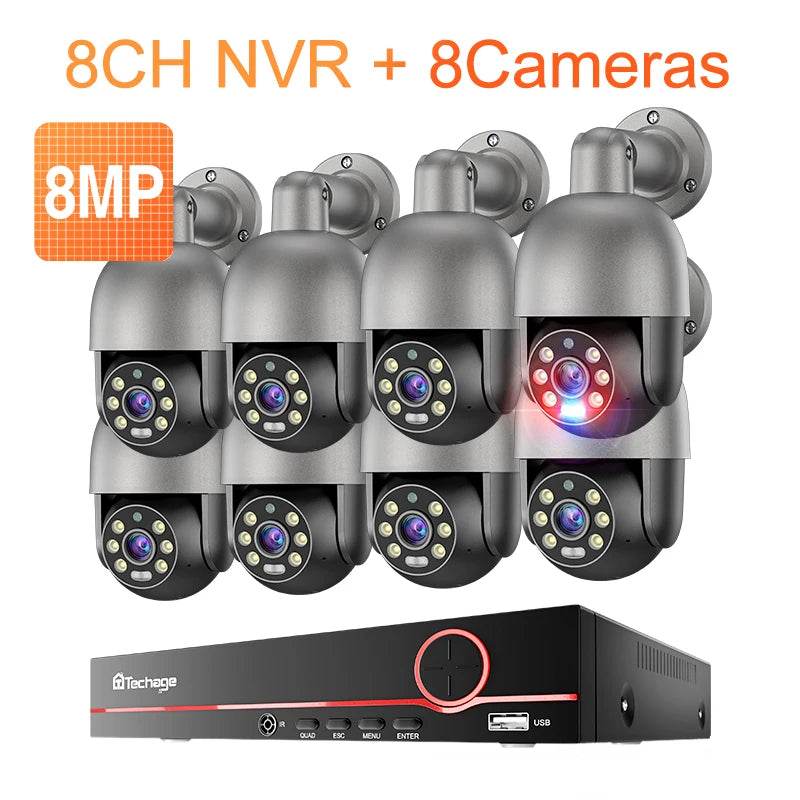 Sistem de Supraveghere Techage 4K 8MP H.265 8CH PoE NVR - Venduqo