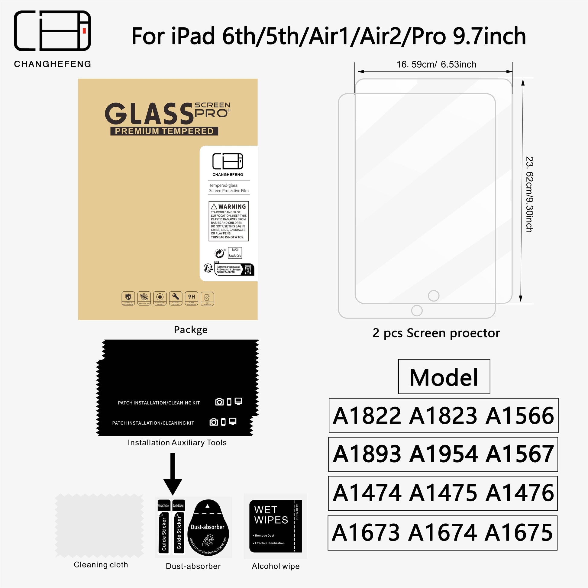 Protecție Ecran din Sticlă Temperată 2pcs pentru iPad Air & Mini - Venduqo