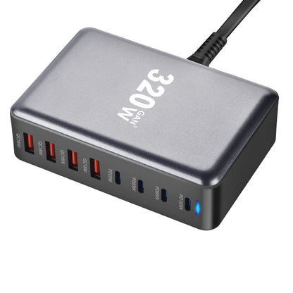 Încărcător PD USB-C 320W GaN III cu 8 Porturi