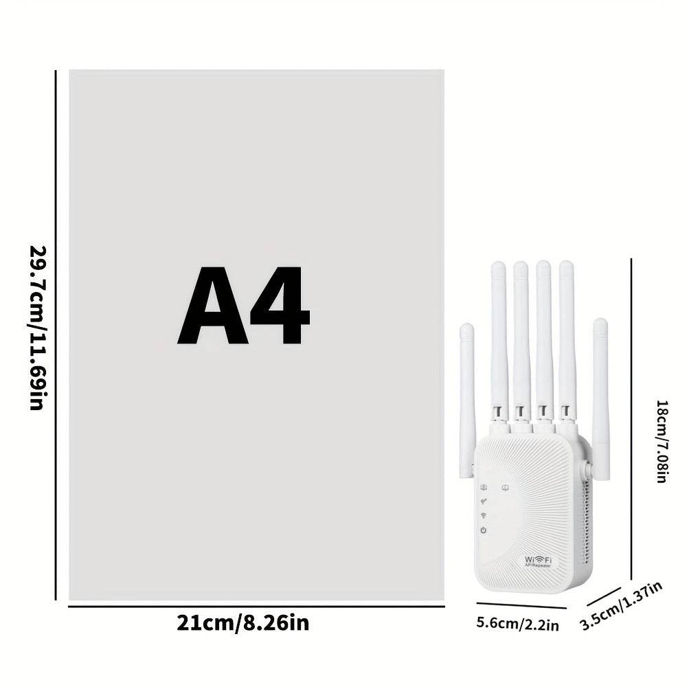 Repetitor WiFi Dual-Band 1200Mbps - Antena cu 6 Gainuri - Venduqo