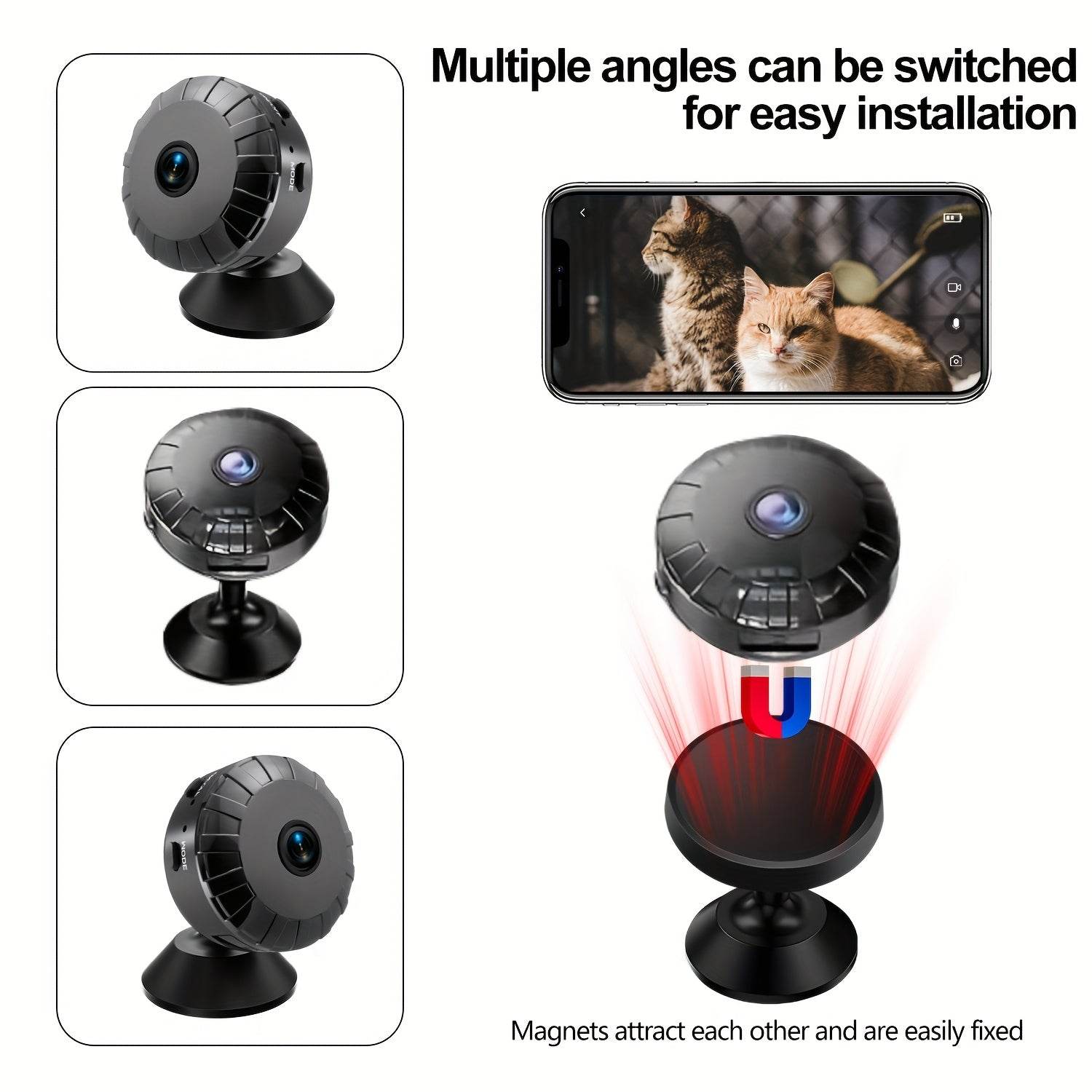 Cameră de Supraveghere Inteligentă Wi-Fi Mini 480P - Venduqo
