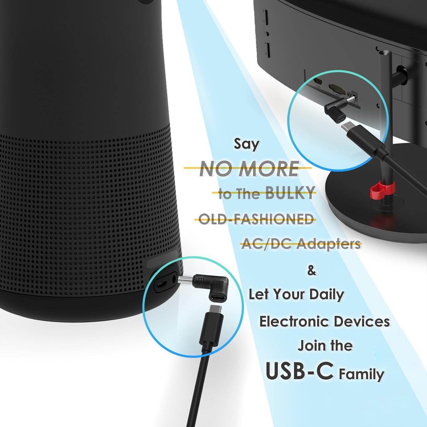 Adaptor USB-C la DC cu Conector Îndreptat de 90 de Grade - Venduqo