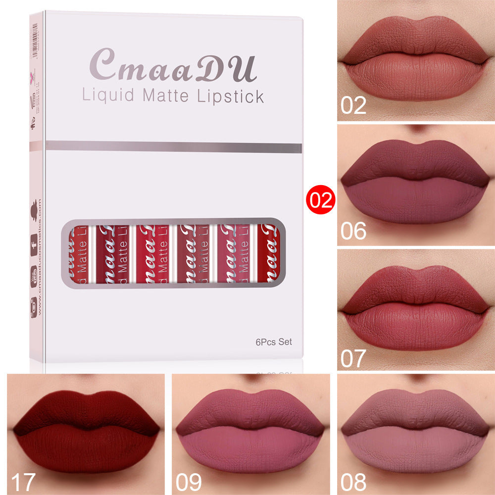 Set 6 Cutii Luciu de Buze Mat Waterproof Long Lasting