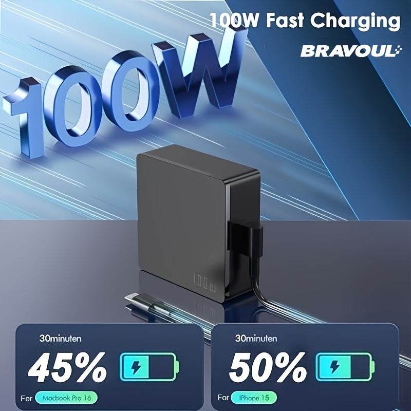 BRAVOUL 100W Încărcător USB C pentru Laptopuri - Venduqo