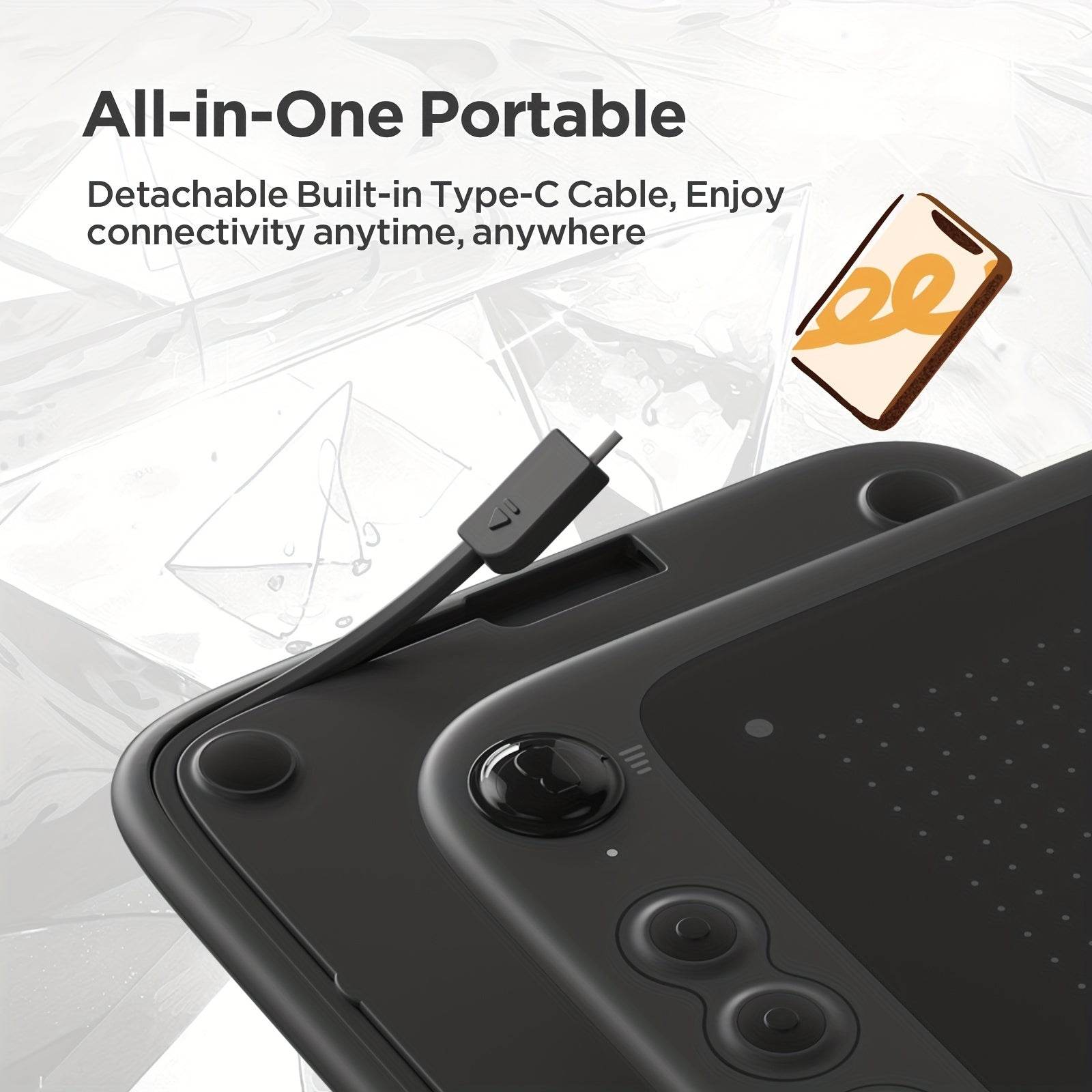 Tableta de Desen Digital UGEEQ6 - Stilou Fără Baterie, Compatibil cu Android, iOS, Linux, Mac, Windows - Venduqo