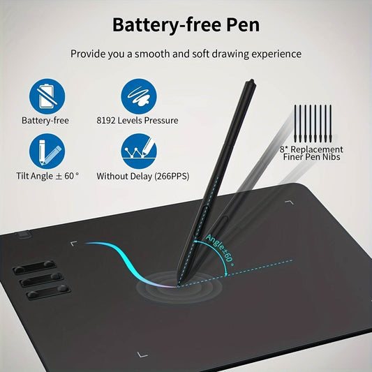 ELFO LARANJA Graphic Tablet with Stylus - 16.99 x 10.69 cm