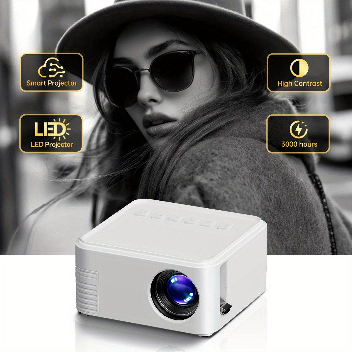 Proiector Mini Portabil 2025 - Proiecție Video 3D 1080P - Venduqo