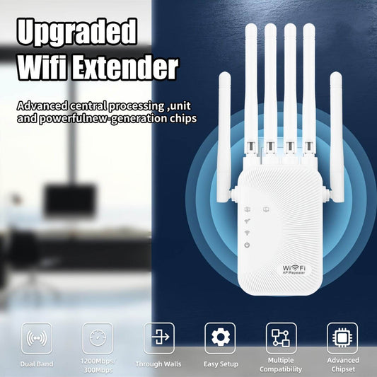 Repetitor WiFi Dual-Band 1200Mbps - Antena cu 6 Gainuri - Venduqo