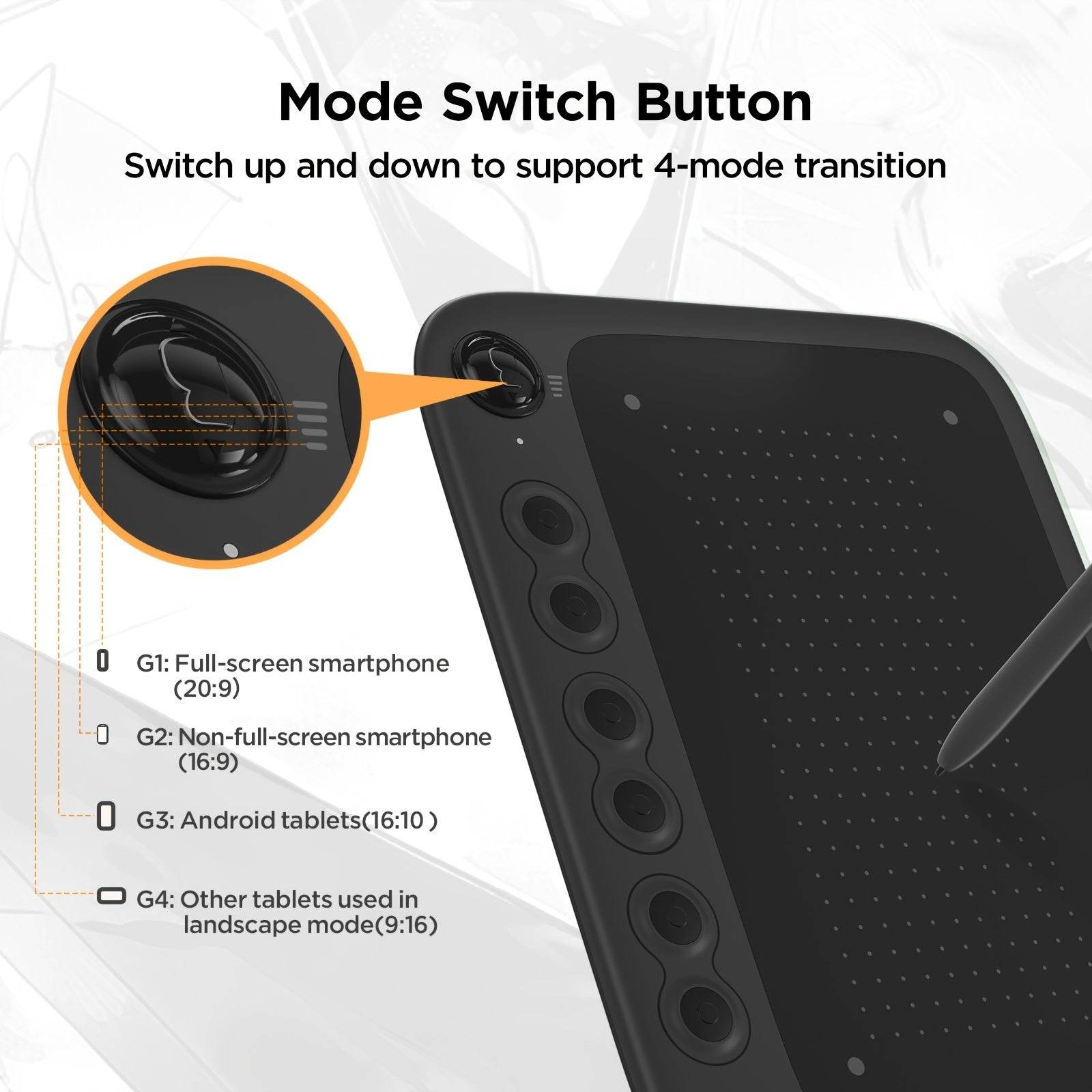 Tableta de Desen Digital UGEEQ6 - Stilou Fără Baterie, Compatibil cu Android, iOS, Linux, Mac, Windows - Venduqo