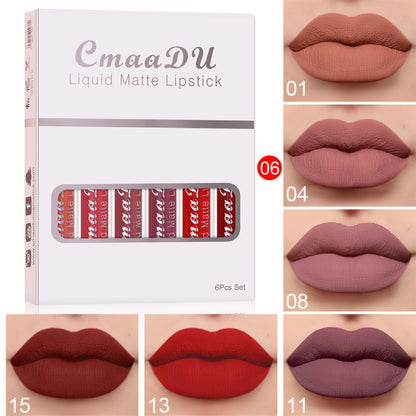 Set 6 Cutii Luciu de Buze Mat Waterproof Long Lasting