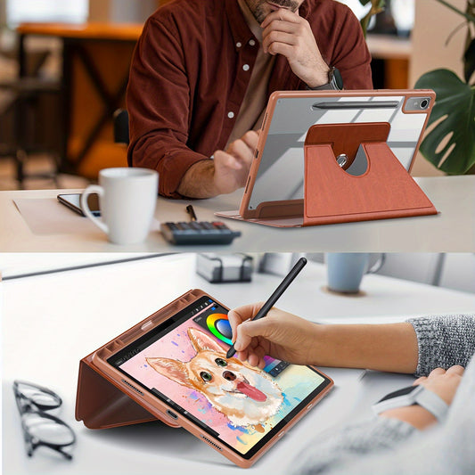 Husa XUBESS pentru Lenovo Tab P12 12.7" 2023 - Piele Ecologică Maro