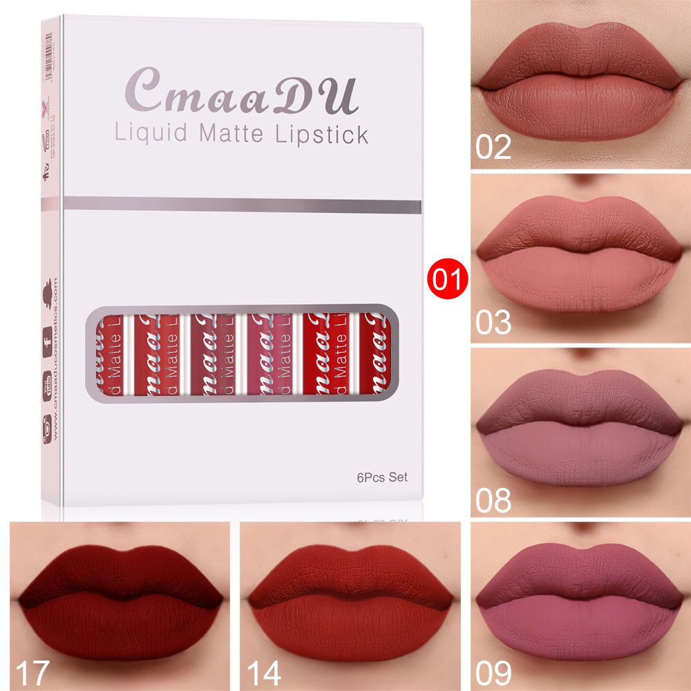 Set 6 Cutii Luciu de Buze Mat Waterproof Long Lasting