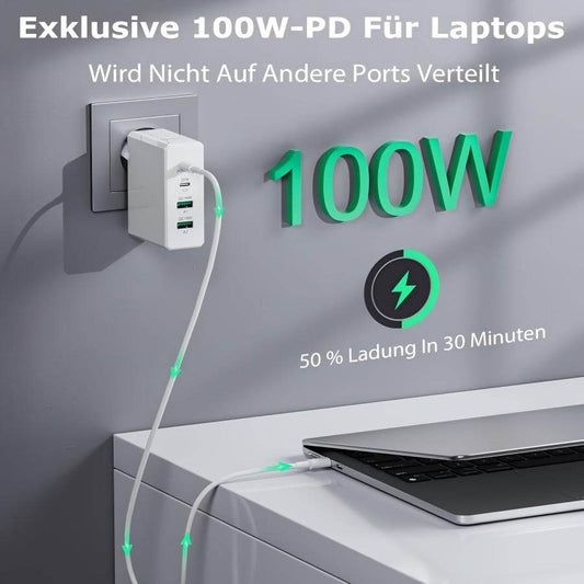 156W USB C GAN Fast Charger with 4 Ports