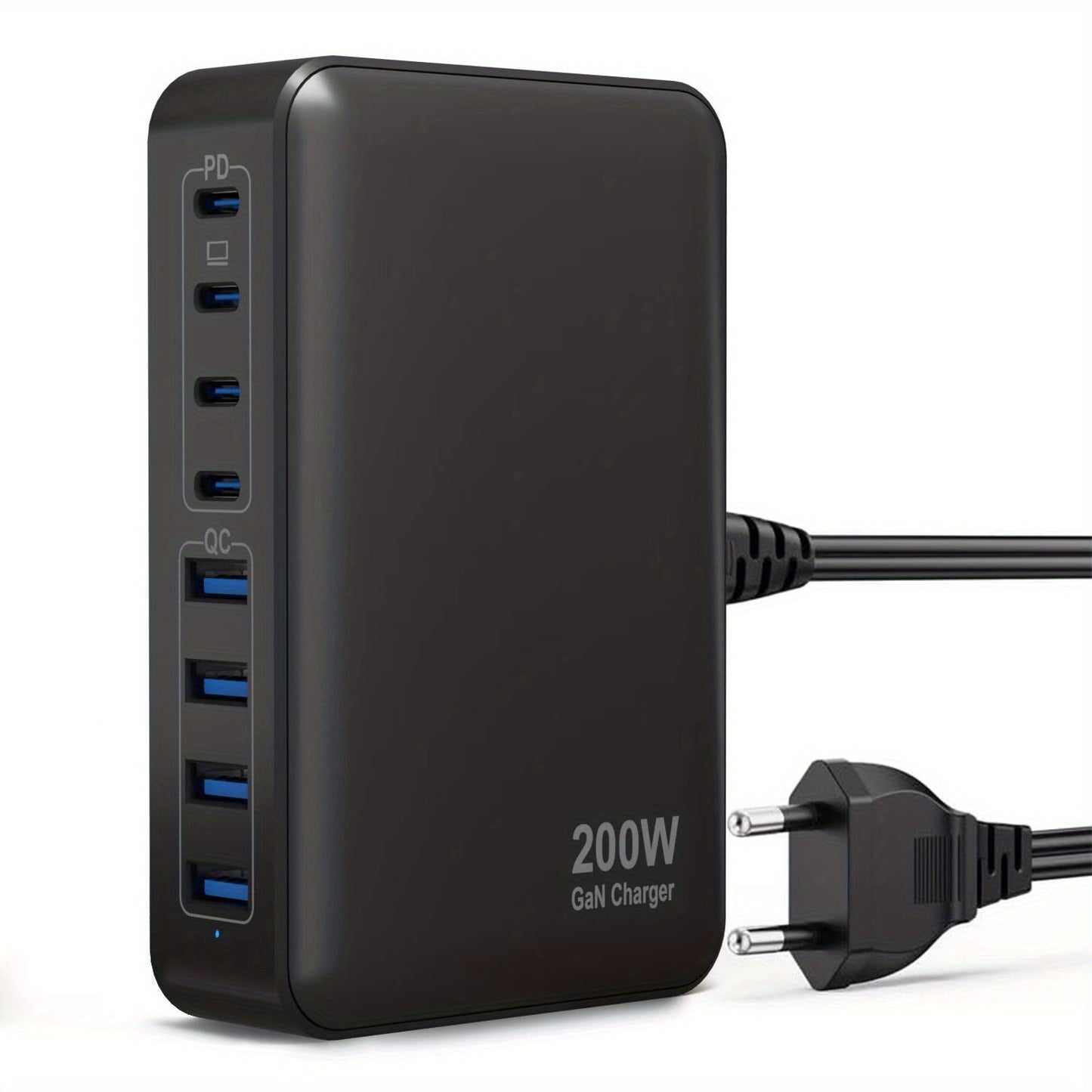 Încărcător Rapid 200W cu Hub USB-C și 8 Porturi