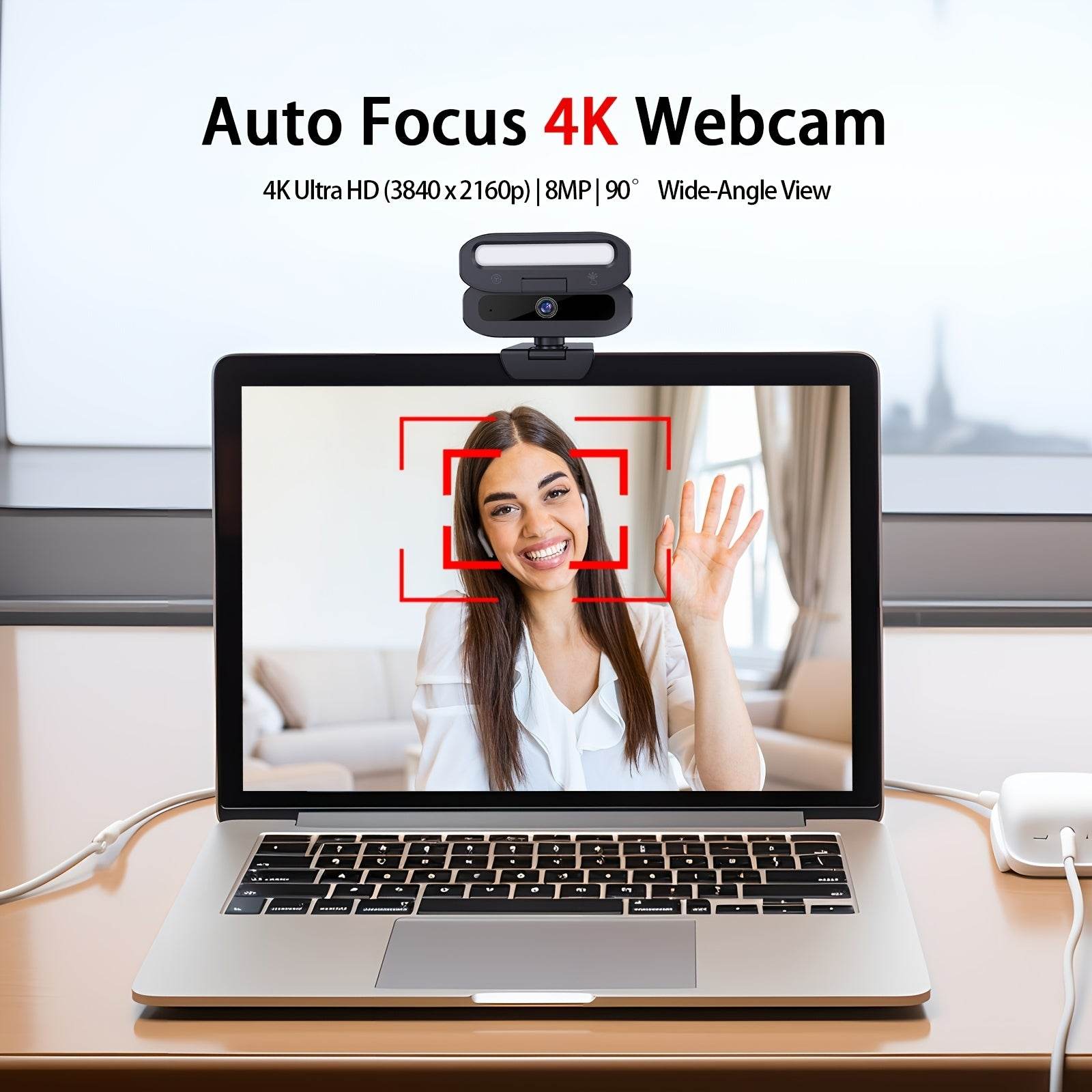Webcam 4K Ultra HD EXHQDR cu Lumini Reglabile si Microfon - Venduqo