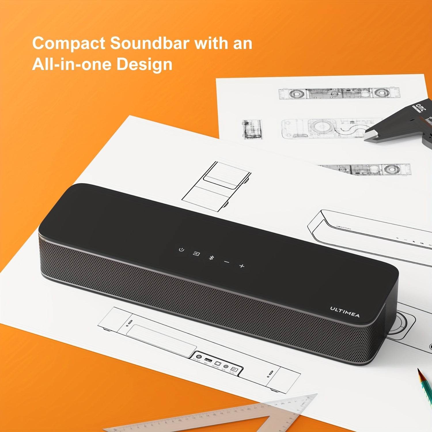 ULTIMEA Mini Sound Bar 2.1ch cu Control APP și Subwoofer Integrat - Venduqo